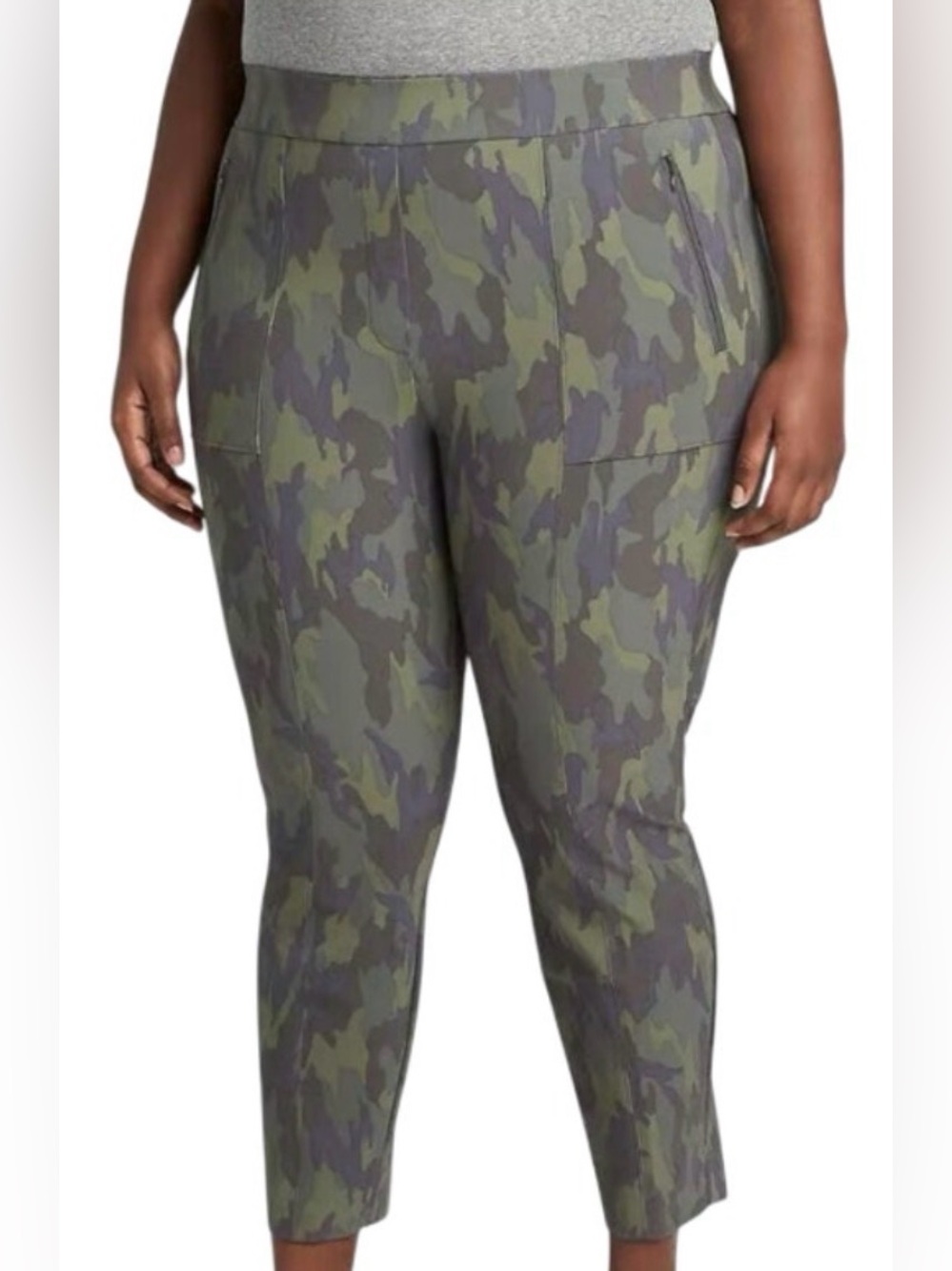 Lane Bryant Olive Camo Skinny Ankle Pants